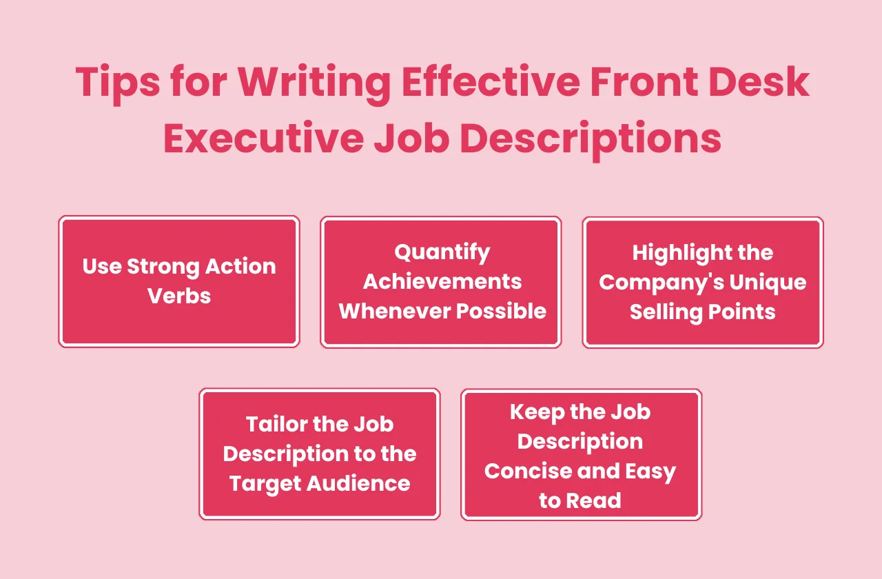 tips writing effective front desk executive job descriptions